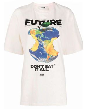 MSGM T-Shirt En Polo Wit - Meerkleurig