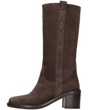 Ash Suede Waxed Boots - Brown