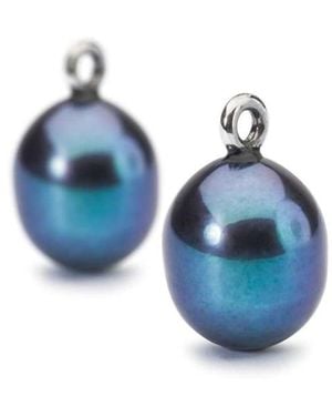 Trollbeads Ohrringe Perlen Tropfen Oval Frau - Blau