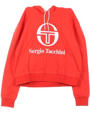 Sergio Tacchini Cleo Sweat A Capuche Court Pour Femme Vintage Rouge/Marine