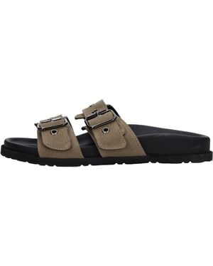 MSGM Sandalias Verdes - Marrón