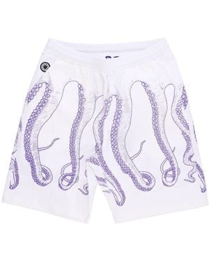 Octopus Outline Jogger Short Short Pants - Purple