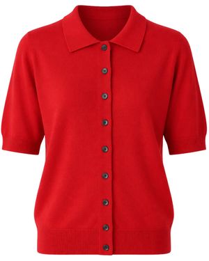 MEIMEIJ Malla De Manga Corta En Lana Pura - Rojo