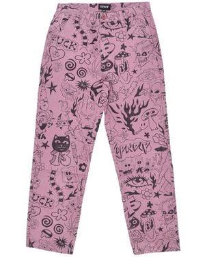 RIPNDIP We Don'T Care Long Pants Twill Pants - Red