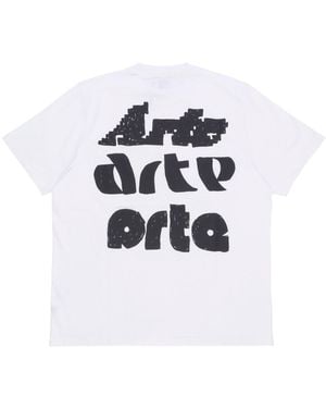 Arte' Multi Logo Print Tee - White