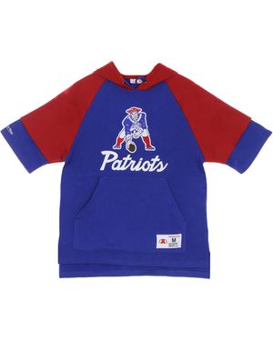 Mitchell &amp; Ness Sweat A Capuche A Manches Courtes Pour Hommes Nfl Fleece Hoodie Neepat Bleu Royal