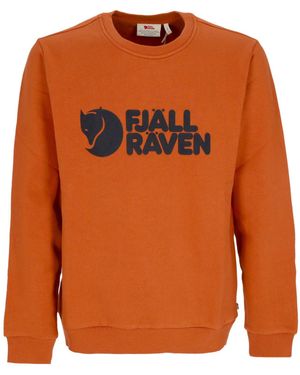 Fjallraven Herren-Sweatshirt Mit Rundhalsausschnitt Und Logo-Pullover Terrakottabraun - Orange