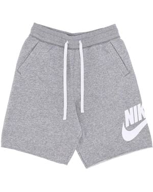Nike Trainingsshort Club Alumni Hbr Ft Short Dk Grijs Heather/Wit/Wit