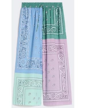 Max Mara Printed Cotton Pants - Blue