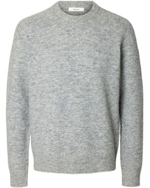 SELECTED Jersey Rai Ls Tejido Cuello Tripulacion - Gris