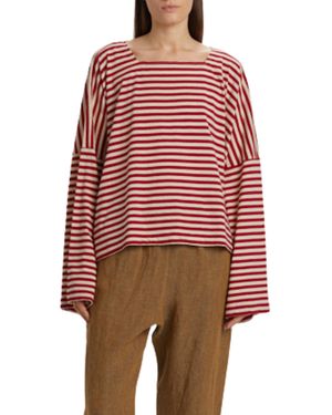 PDR T-Shirt Femme Col Carre - Rouge