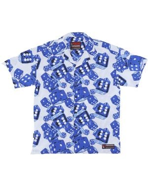 Propaganda Short Sleeve Shirt Dice Beach Shirt - Blue