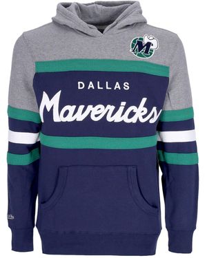 Mitchell &amp; Ness Sudadera Con Capucha Para Hombre Nba Headcoach Hoodie Hardwood Classics Dalmav - Azul
