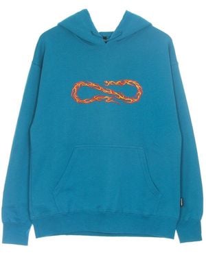 Propaganda Lightweight Hooded Sweatshirt Logo Flame Hoodie - Blue