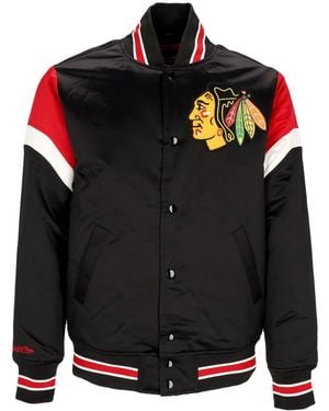 Mitchell & Ness Bomber Jacket Nhl Heavyweight Satin Jacket Chibla - Black