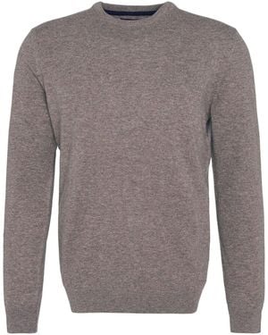 Barbour Sweater Essential L/Wool Crewneck - Gray