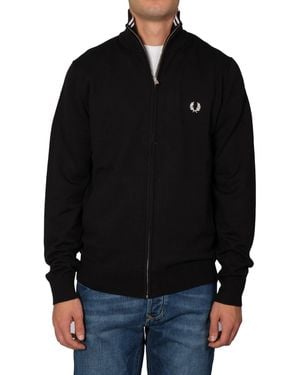 Fred Perry Cardigan Zip Complet K4534 102 Nero - Noir