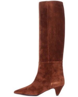 Anna F. Boots 9828 Burned Velour Burned - White