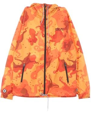 Octopus Cortavientos De Camuflaje Para Hombre Cortavientos Naranja