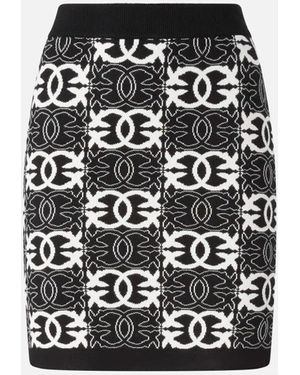 Pinko Mini Skirt With Love Birds Logo - Black
