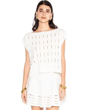 Akep Top De Mujeres Perforada - Blanco