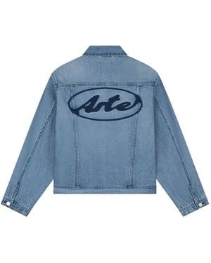 Arte' Jeans Circle Logo Jeans Jacket - Blue