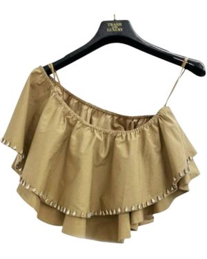 Trash and Luxury Crop Top Monospalla With Application - Natural