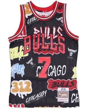 Mitchell & Ness Basketball Tank Top Nba Slap Sticker Swingman Jersey Hardwood Classics No 7 Toni Kukoc 1997-98 Chibul - Red