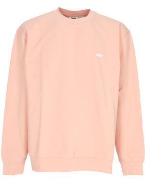 Obey Lichtgewicht Herensweatshirt Met Ronde Hals Bold Box Fit Premium Crew Fleece - Roze