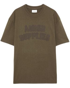 AMISH T-Shirt Jersey Logo Shadow - Green