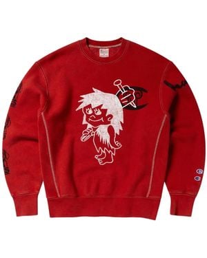 Champion Archive Champion X Aries Worry Tripulacion Sudadera Cuello Tripulacion Cuello - Rojo