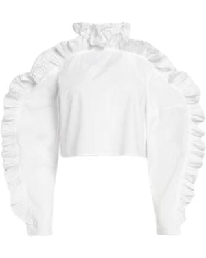 WEILI ZHENG Crop Top Frauen Ruchen - Weiß