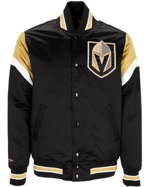 Mitchell & Ness Bomber Jacket Nhl Heavyweight Satin Jacket Vegkni - Black