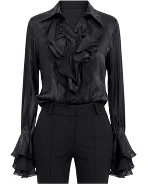 ACTUALEE Shirt Shirt Rouches - Black