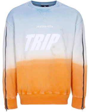Mauna Kea Sudadera Ligera Con Cuello Redondo Para Hombre Degrade' Crewneck X Triple J Cian/Naranja