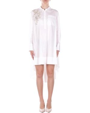 Blugirl Blumarine Dress Ra6144T2943 11111 Twig Pop Dress Str C/Patch - White