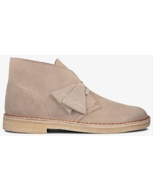 Clarks Shoe Desert Boot Suede - Natural