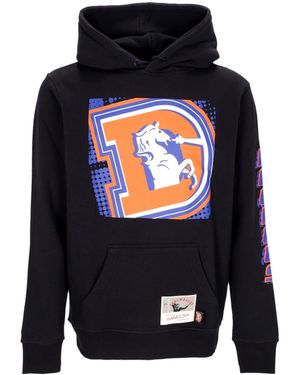 Mitchell &amp; Ness Herren Kapuzenpullover Nfl Big Face 7.0 Hoodie Denbro Schwarz - Blau
