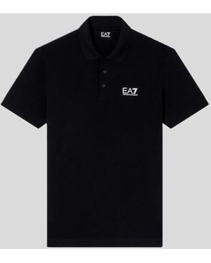 EA7 Polo Mit Logo Brust Schwarz Mann