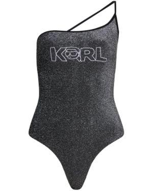KARL LAGERFELD Swimsuit Ik0Nik 2.0 Lurex Swimsuit - Gray