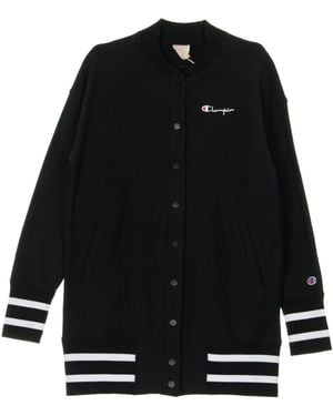 Champion Gbomber Reverse Weave Long Bomber Jacket - Black