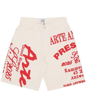 Arte' Shorts Pour Homme Print Shorts Creme - Rouge