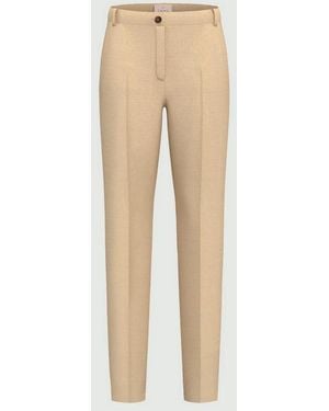 Marella Pantalona Mixta De Lino Femenino - Neutro
