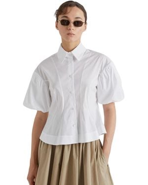 MEIMEIJ Sleeve Shirt A Balloon - White