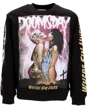 Doomsday Where Sin Lives Sweat-Shirt Leger A Col Rond Pour Hommes Noir