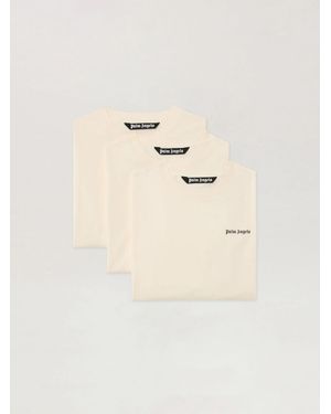 Palm Angels 3 Pack T-Shirt Mann Klassisches Weibes Logo - Natur