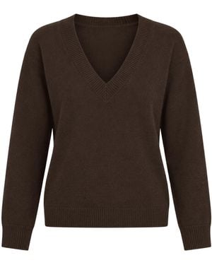 Akep Pull Nina Doux A Encolure V - Marron