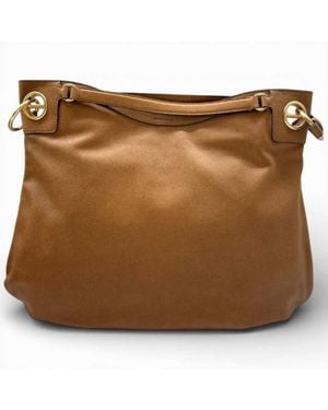 Borbonese Bolso L De Londres Con Correa De Hombro Vitello Nabuk Radica - Marrón