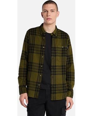 Timberland Shirts Tb0A6V4X Midweight Flannel Check C681 Dark Olives Yd - Green