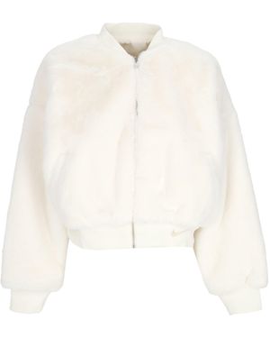 Nike Fur W Sportswear Reversible Faux Fur Bomber - White
